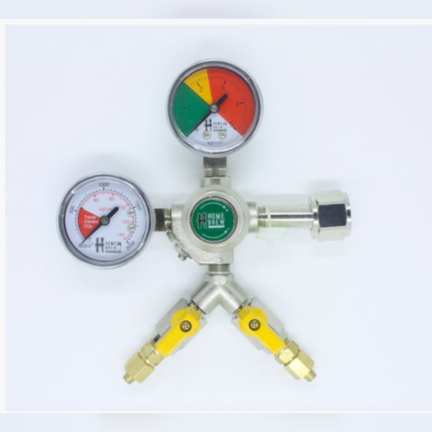 Regulador de Pressão 2 Saídas com Manômetros